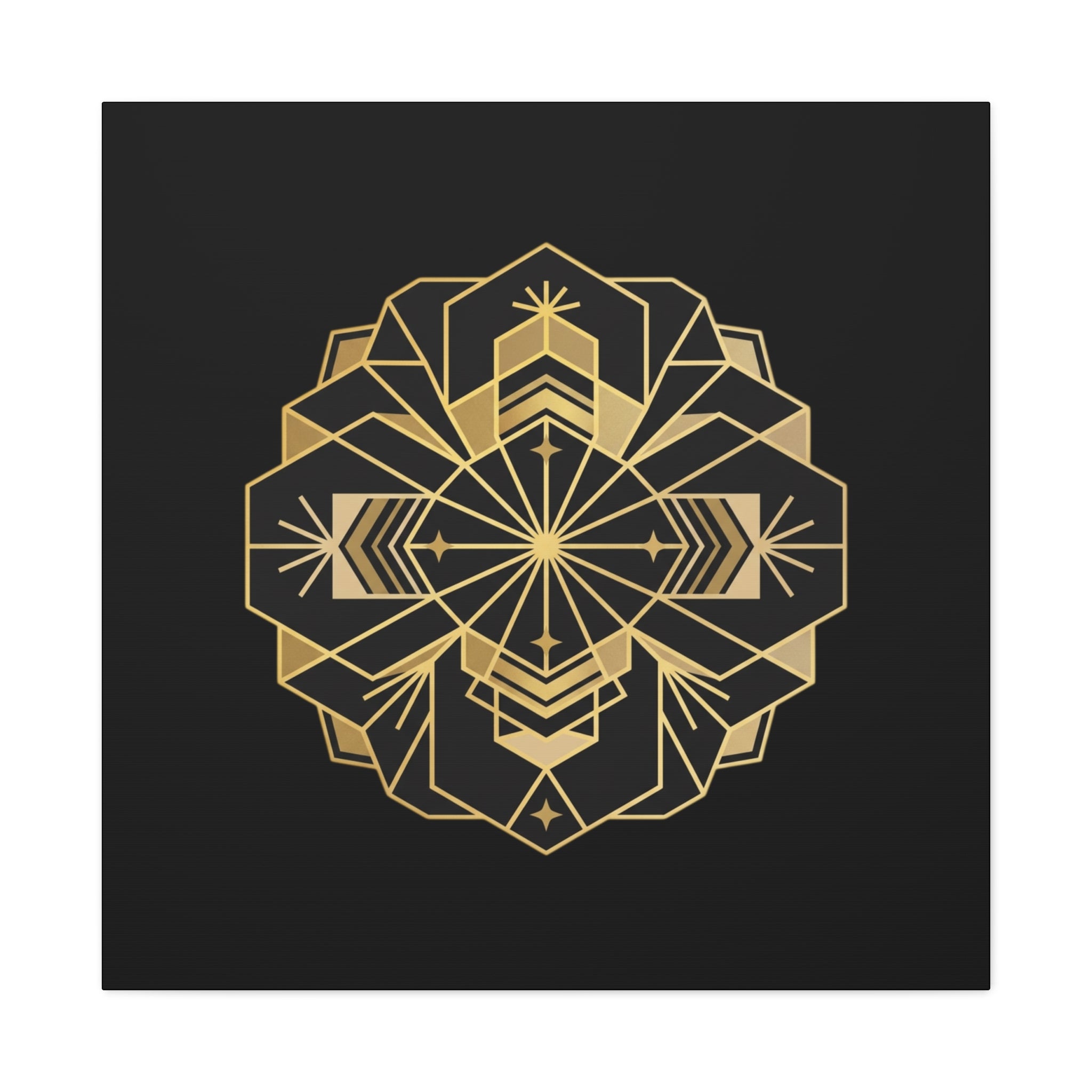 Gold Geometric Mandala Canvas