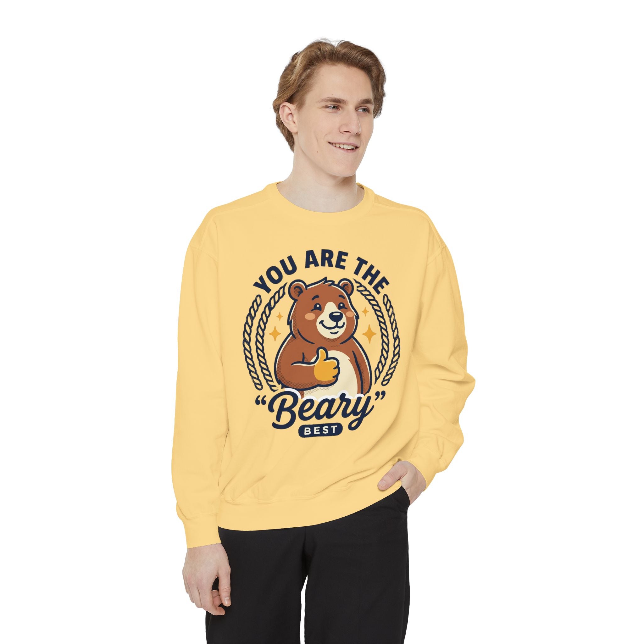 You Are The Beary Best Sweatshirt — Cute Thumbs-Up Bear Graphic