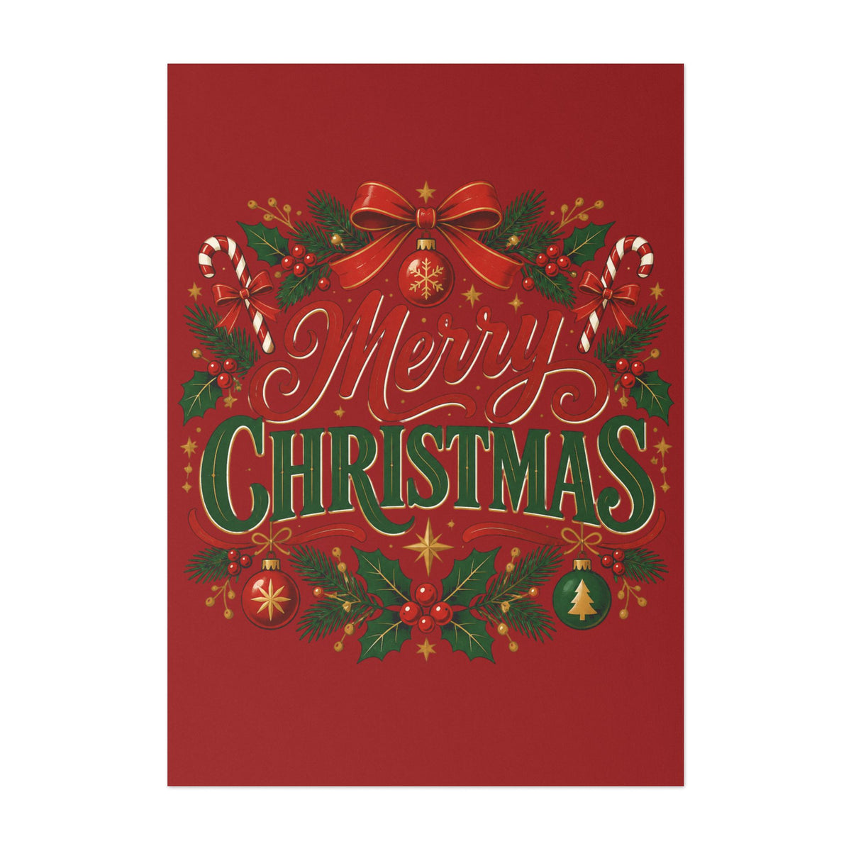 Merry Christmas Holiday Greeting Card