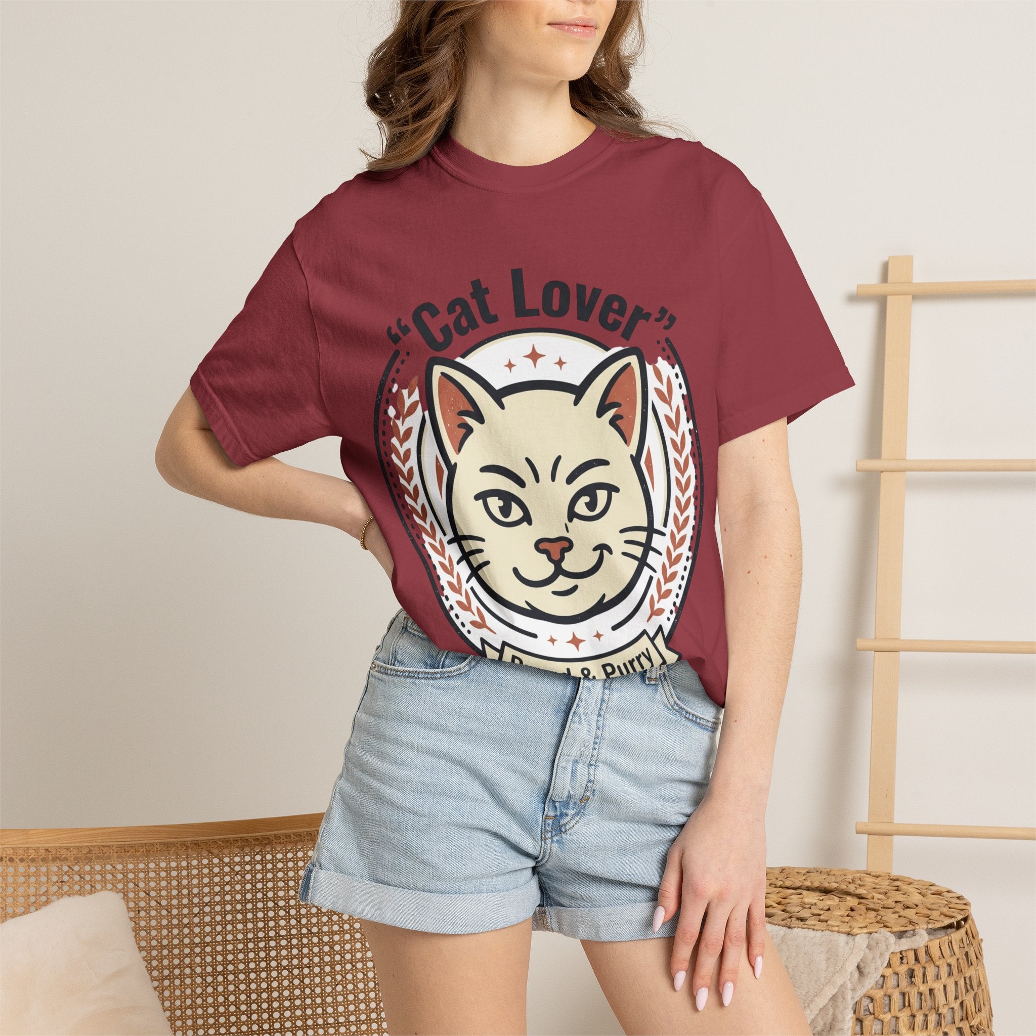 Cat Lover T-Shirt — "Proud & Purry" Retro Cat Graphic Tee