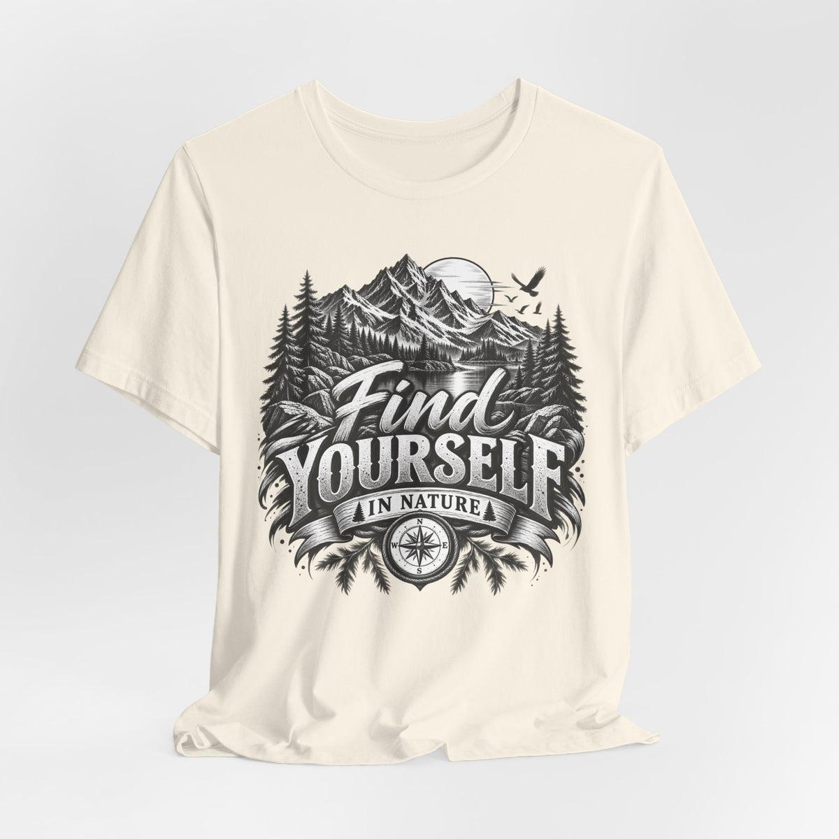 Find Yourself In Nature T-Shirt – Mountain Adventure Graphic Tee