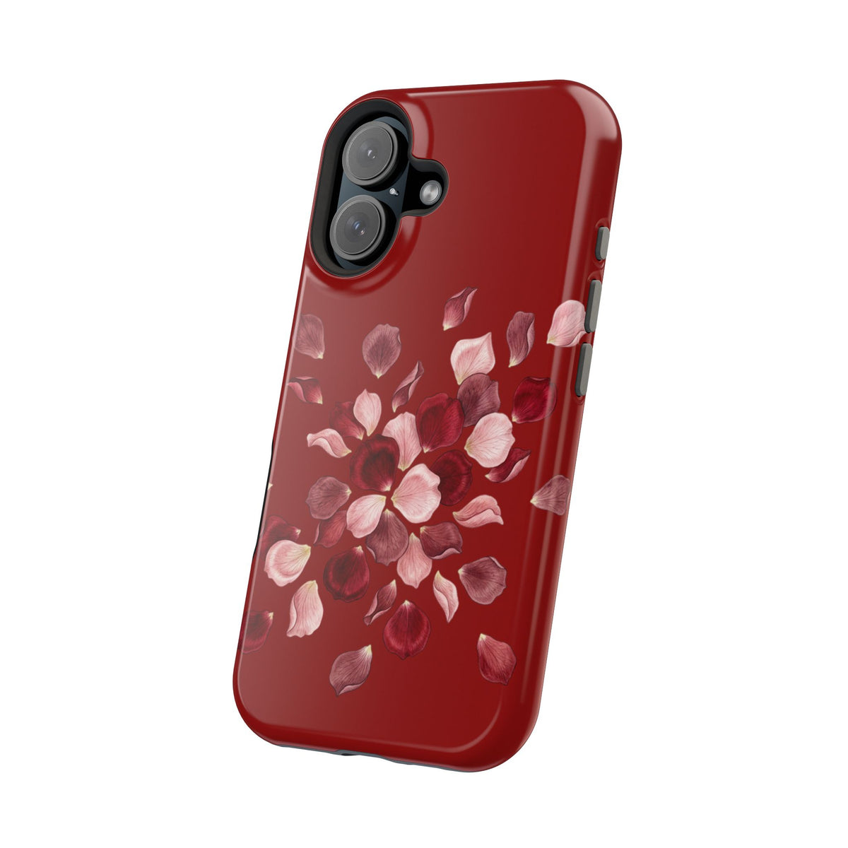 Phone Case — Red Floral Petal Magnetic Impact-Resistant Cover