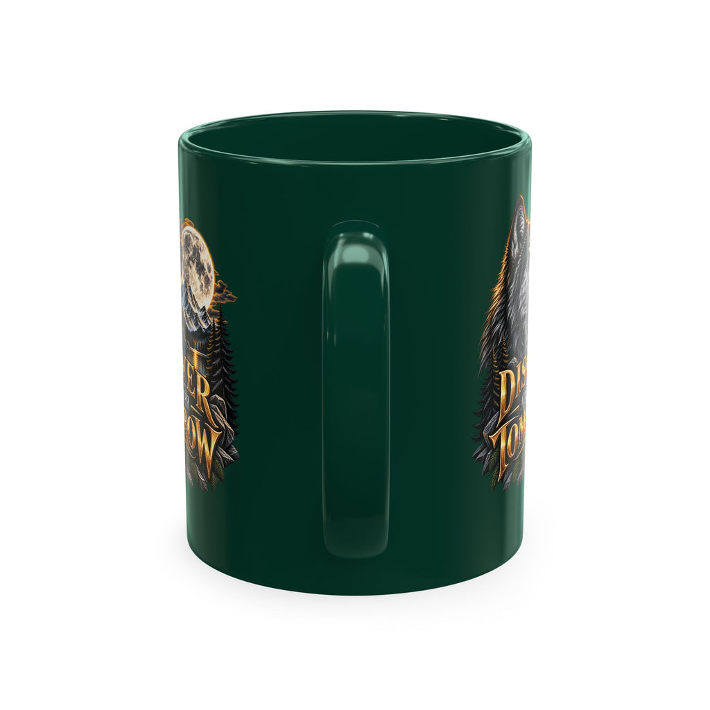 Discover Tomorrow Ceramic Mug — Howling Wolf & Moon Coffee Cup