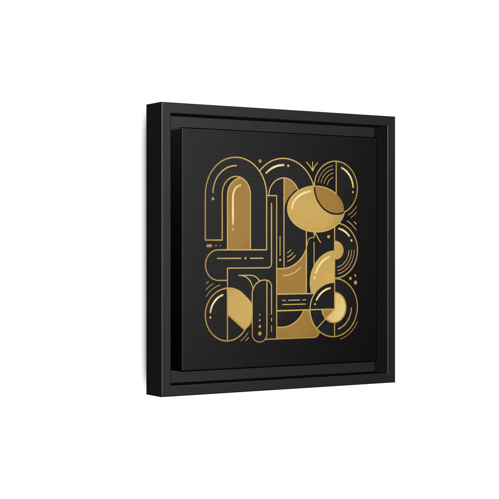 Gold Geometric Art Print — Framed Matte Canvas