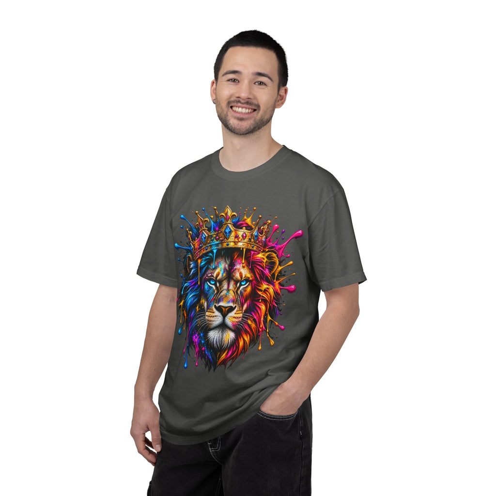 Color Splash Lion Tee — Regal Crown Graphic T-Shirt
