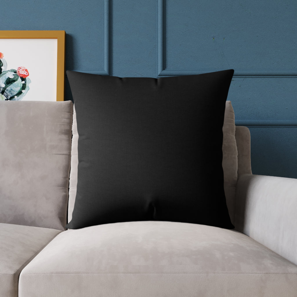 Black Square Throw Pillow - Minimal Modern Accent Cushion for Living Room & Bedroom