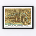 Vintage Map of Chicago, Illinois 1898