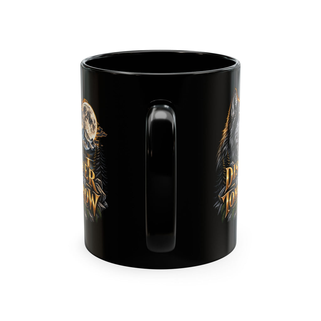Discover Tomorrow Ceramic Mug — Howling Wolf & Moon Coffee Cup