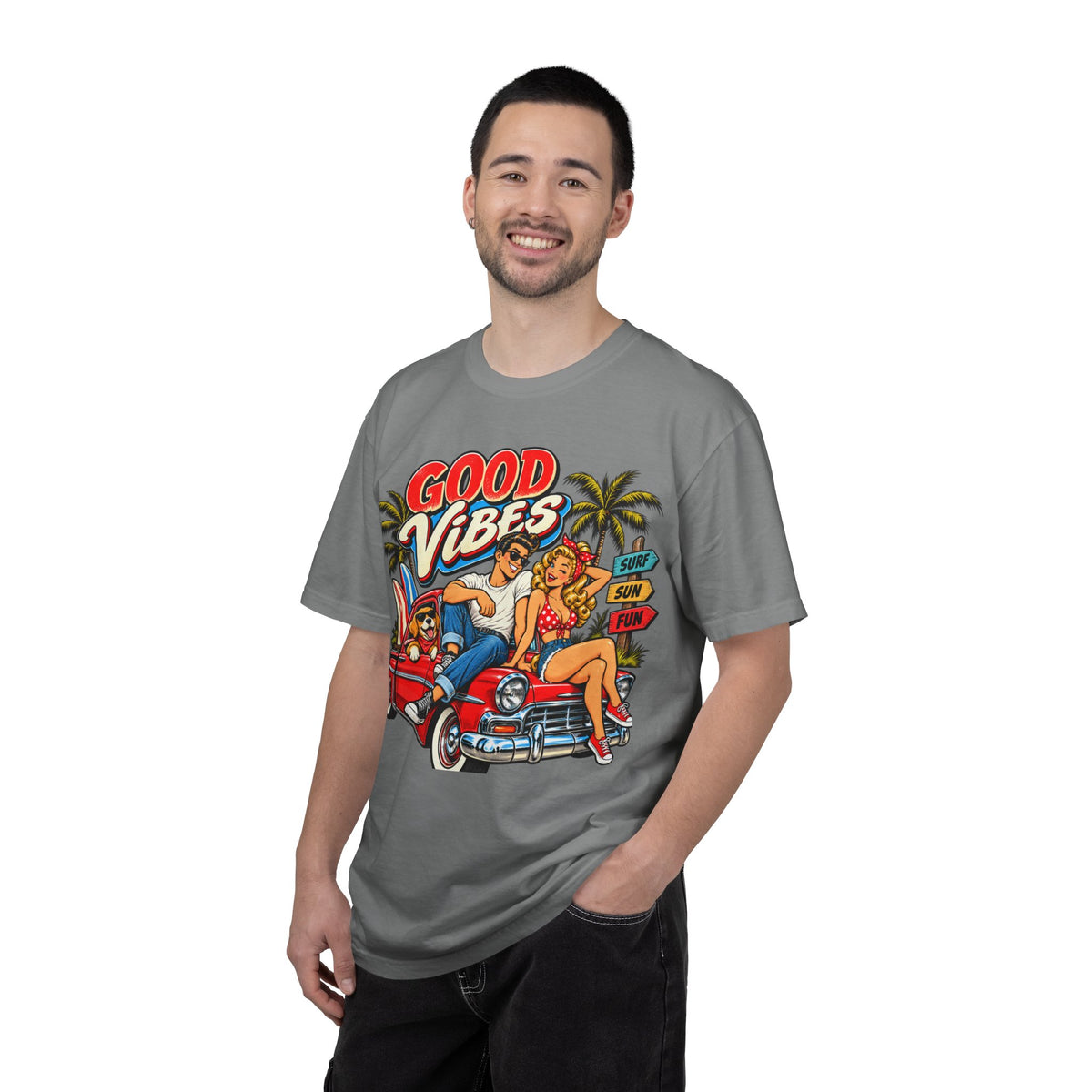 Good Vibes Retro Beach T-Shirt