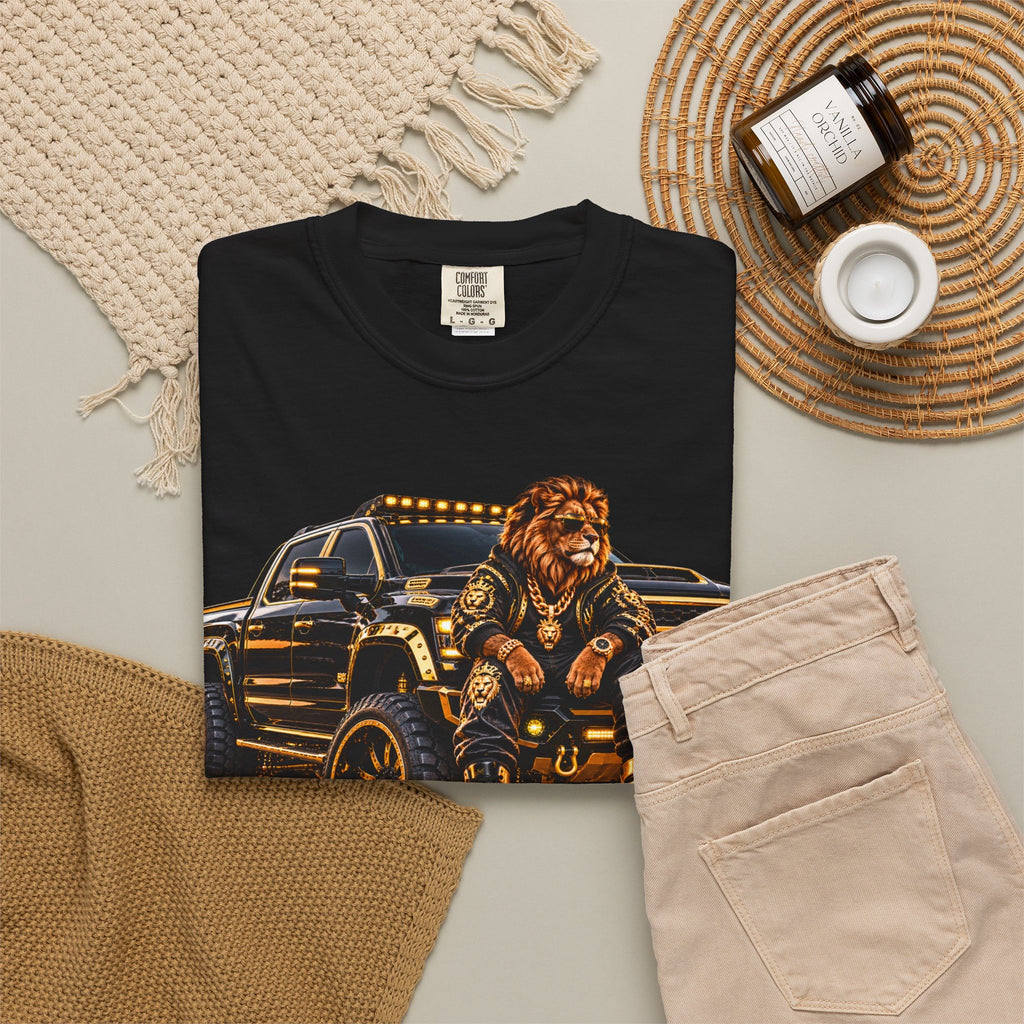 Lion Truck Graphic T-Shirt — Bold Off‑Road Crew Tee