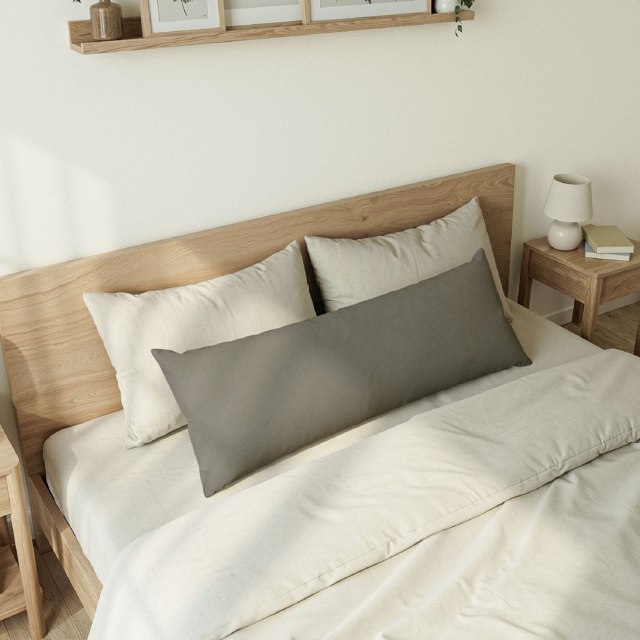 Charcoal Gray Body Pillow — Long Support Cushion for Sleep & Side-Sleepers