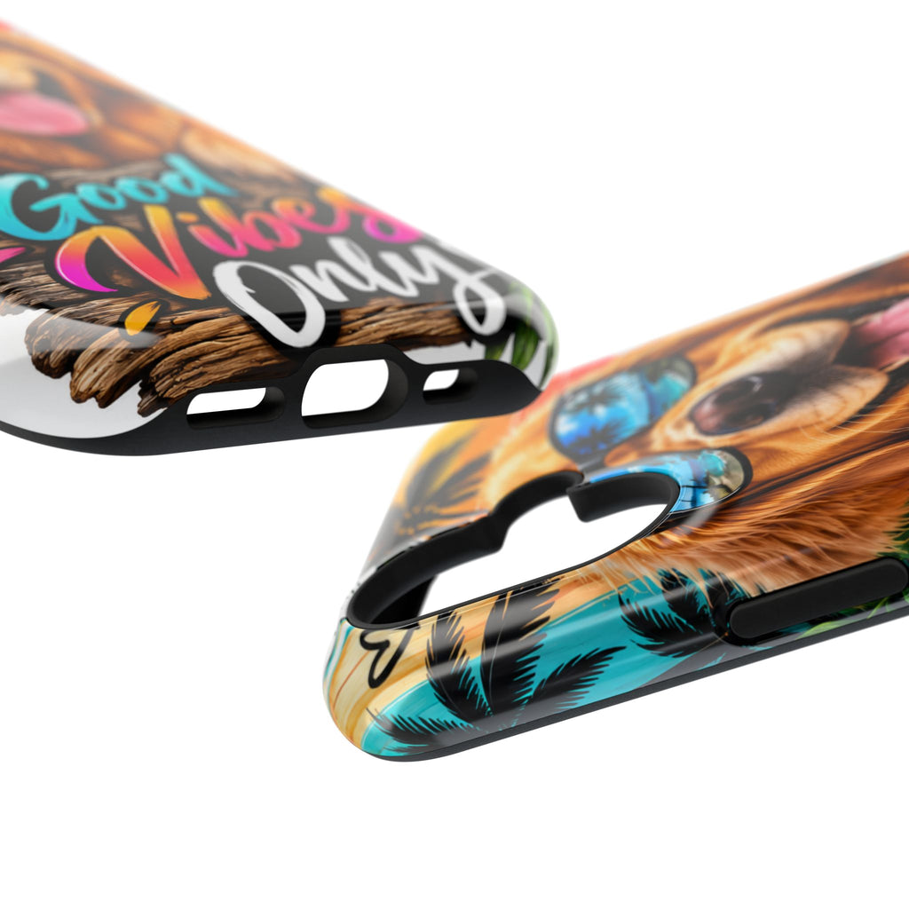 Phone Case — 'Good Vibes Only' Tropical Dog Impact-Resistant Case