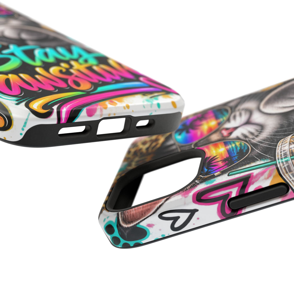 Phone Case — "Stay Pawsitive" Cat Impact-Resistant Case