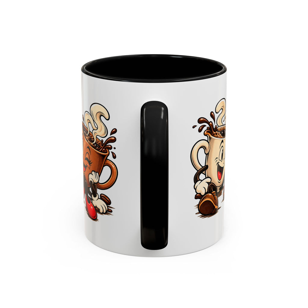 Coffee Cartoon Mug — Cute Dancing Coffee Cups Accent Mug