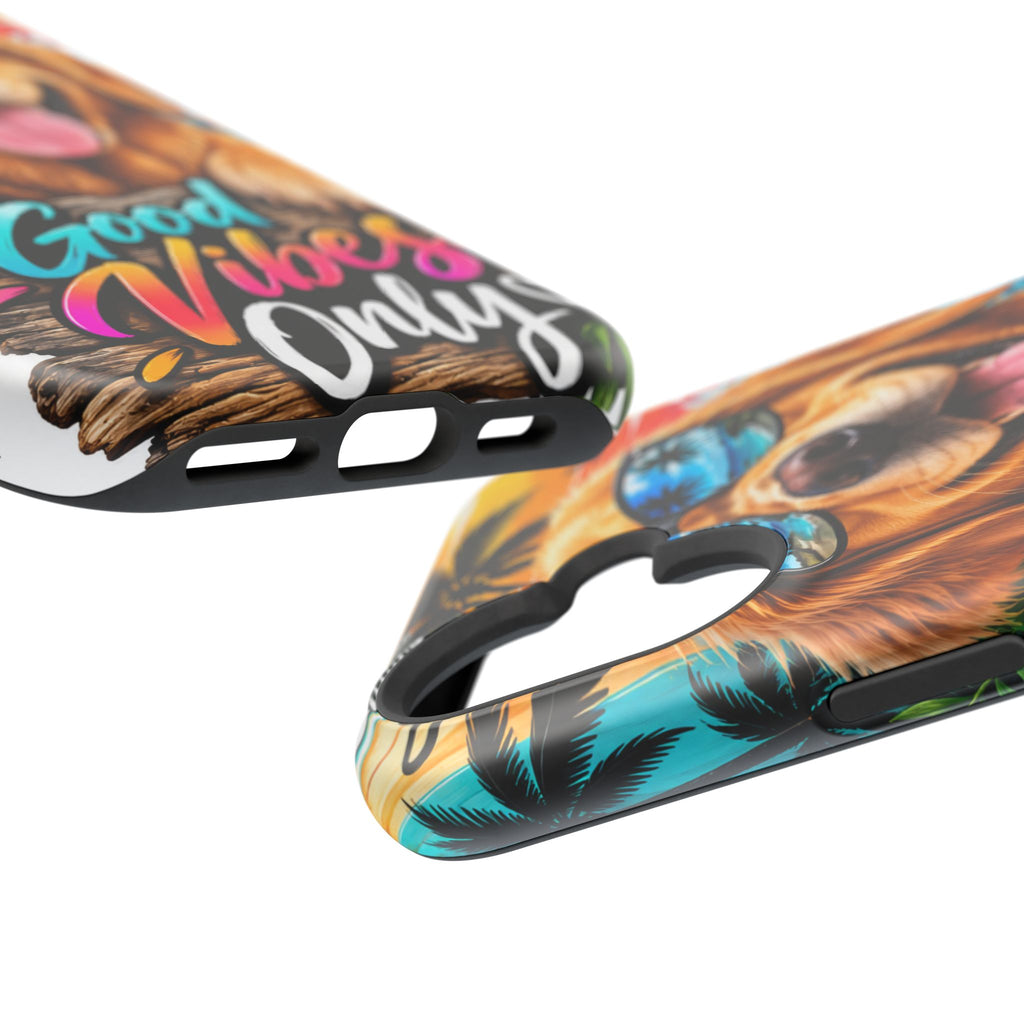 Phone Case — 'Good Vibes Only' Tropical Dog Impact-Resistant Case