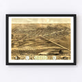 Vintage Map of Lincoln, Illinois 1869