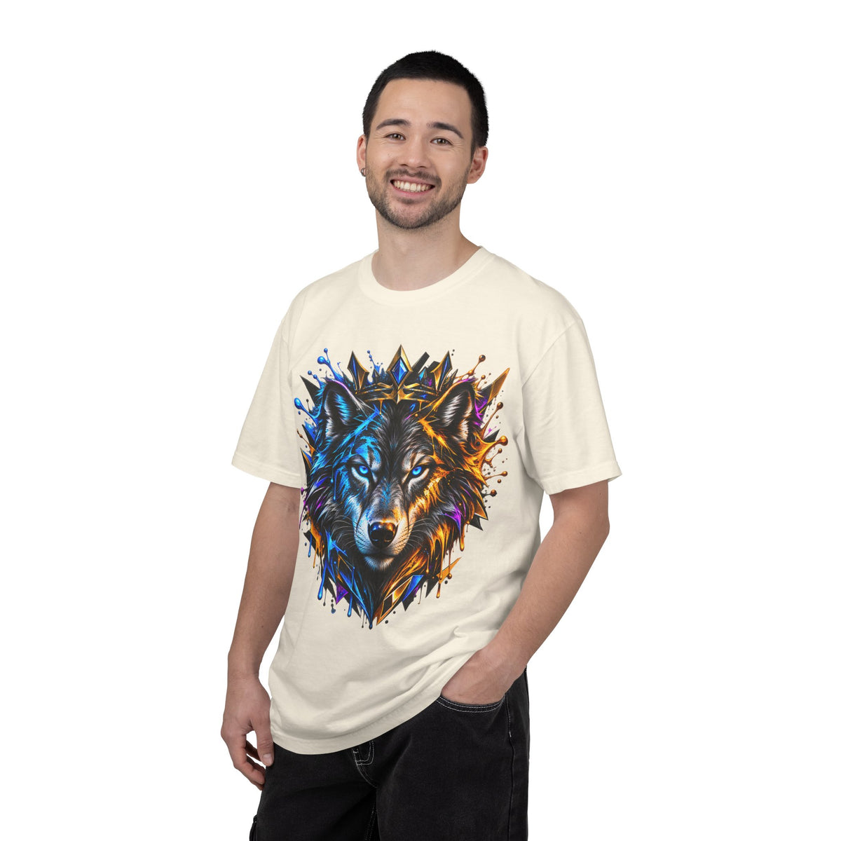 Wolf Head Graphic T-Shirt — Colorful Splash Art Tee