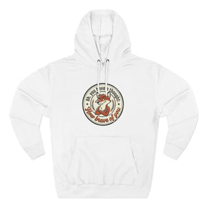 Fox Badge Hoodie — "Be Brave & Kind" Retro Emblem Fleece Hoodie
