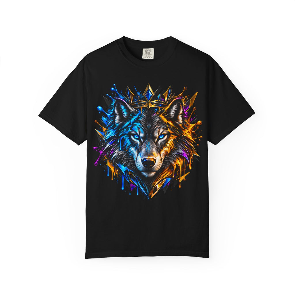 Wolf Head Graphic T-Shirt — Colorful Splash Art Tee