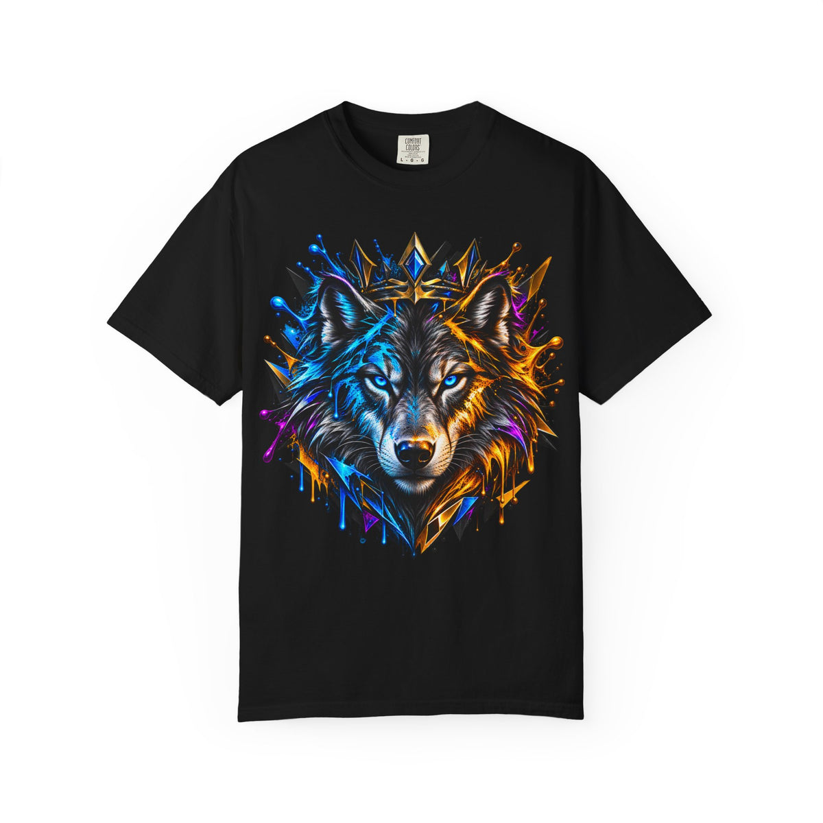 Wolf Head Graphic T-Shirt — Colorful Splash Art Tee