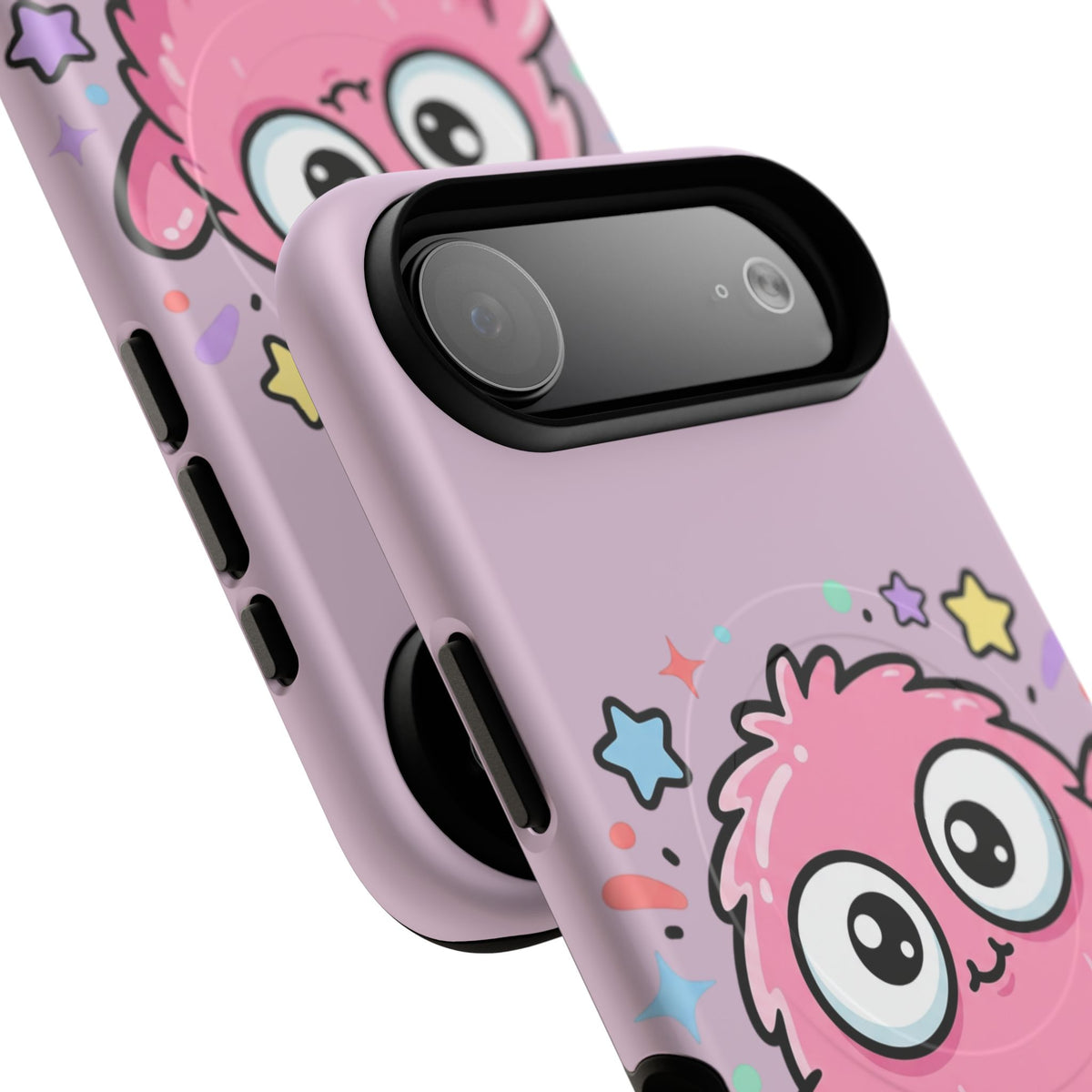 Cute Pink Fuzzy Monster Tough Magnetic Phone Case — Cute Kawaii Protective iPhone Cover