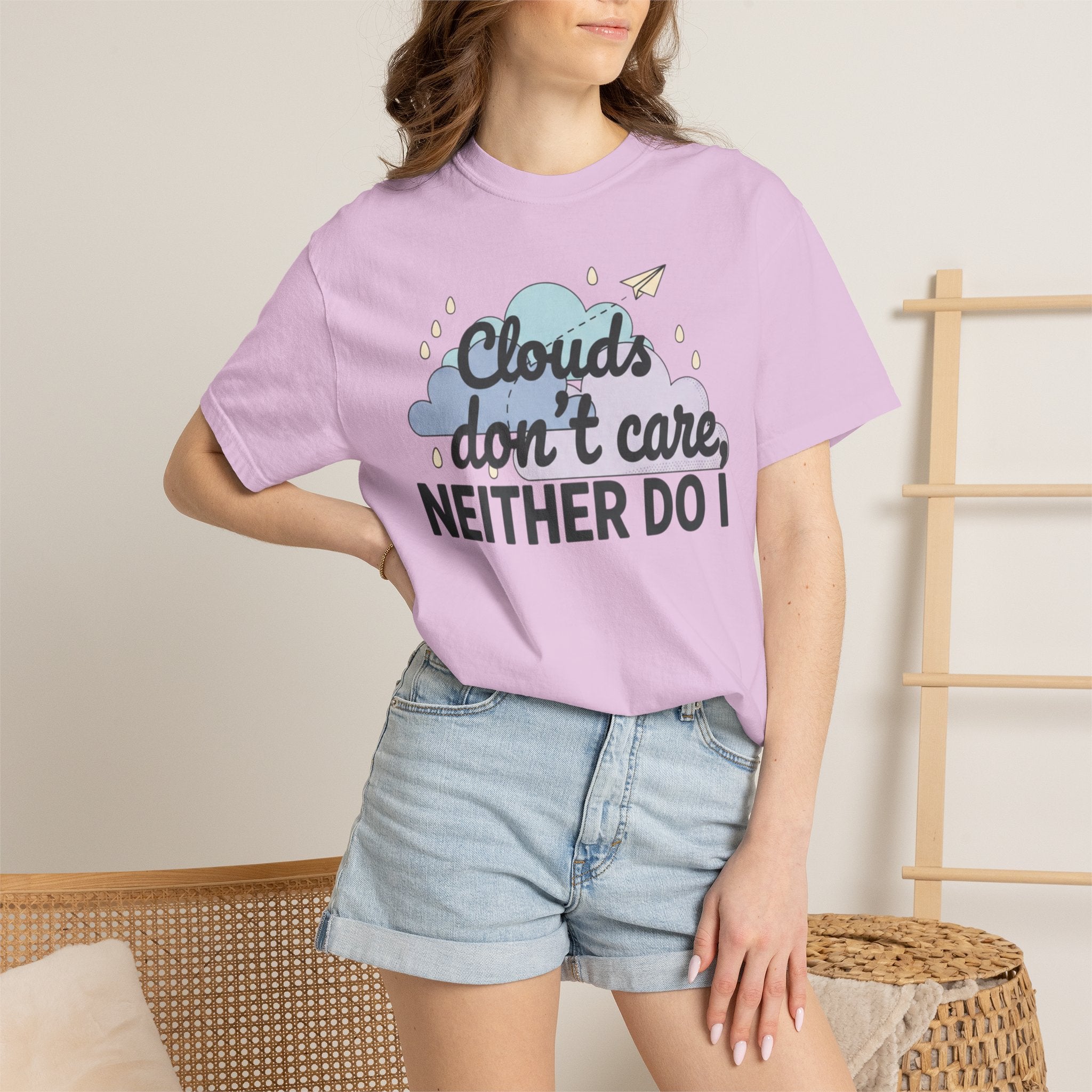 Clouds don't care neither do I T-shirt | Cloud Graphic Tee