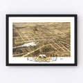 Vintage Map of Naperville, Illinois 1869