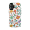 Floral Doodle Tough Magnetic Phone Case – Colorful Wildflower Protection