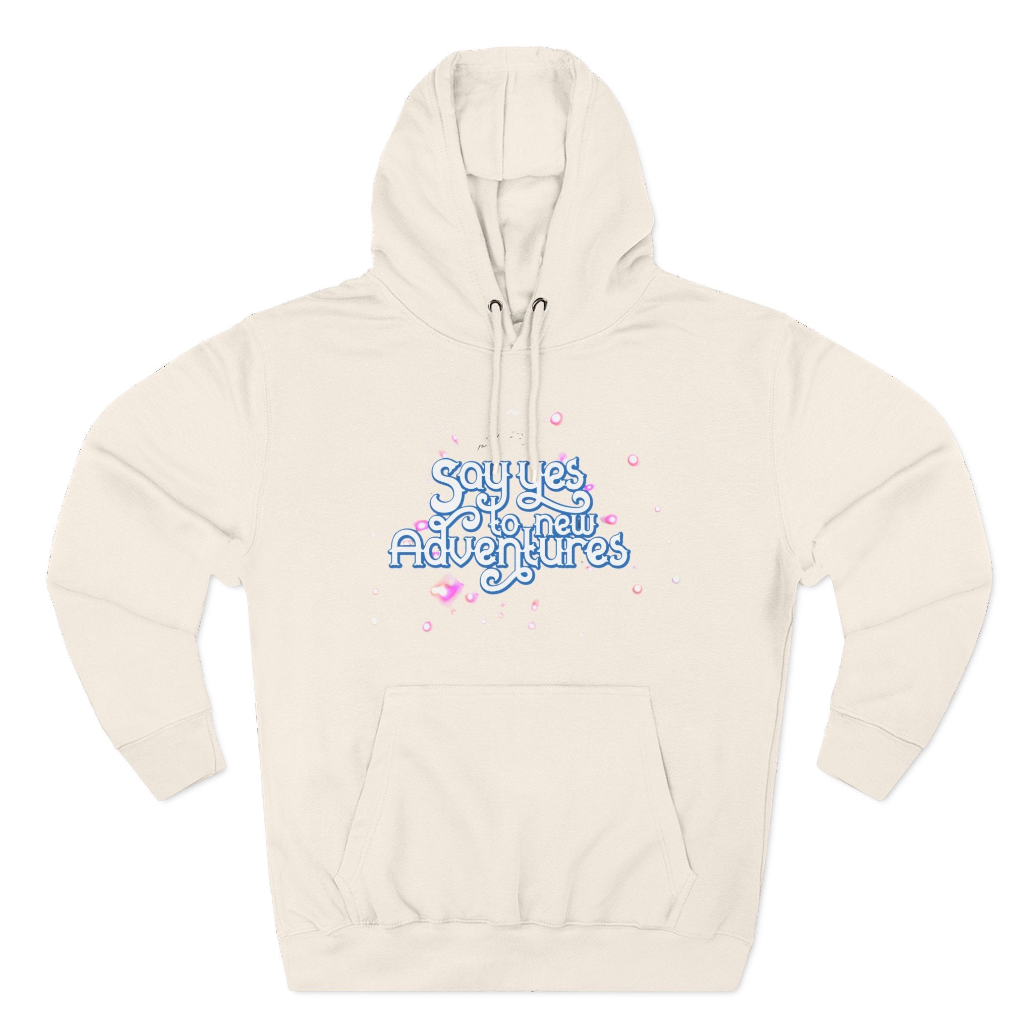Hoodie — 'Say yes to New Adventures' Pastel Graphic Fleece Hoodie