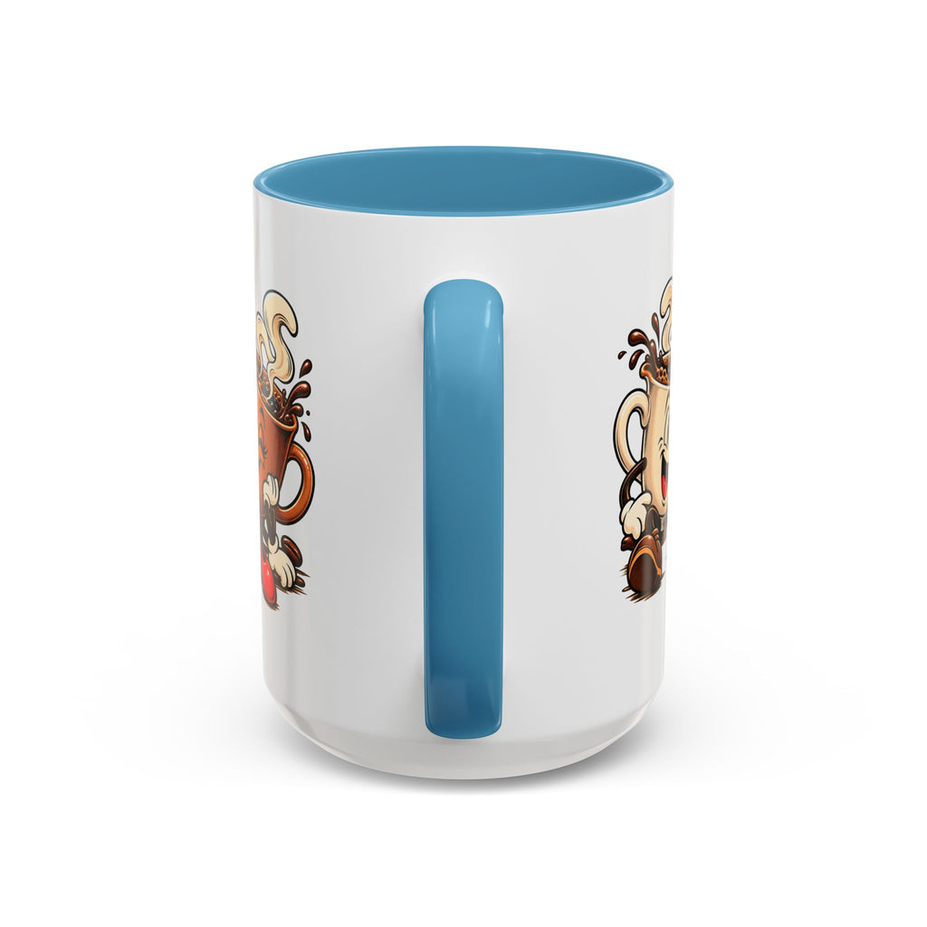 Coffee Cartoon Mug — Cute Dancing Coffee Cups Accent Mug