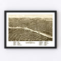 Vintage Map of Rockford, Illinois 1880