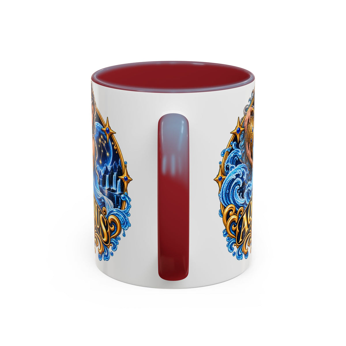Aquarius Zodiac Coffee Mug — Illustrated Water Bearer Astrology Gift (11/15oz)