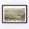 Vintage Map of Shelbyville, Illinois 1869