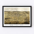 Vintage Map of Springfield, Illinois 1867