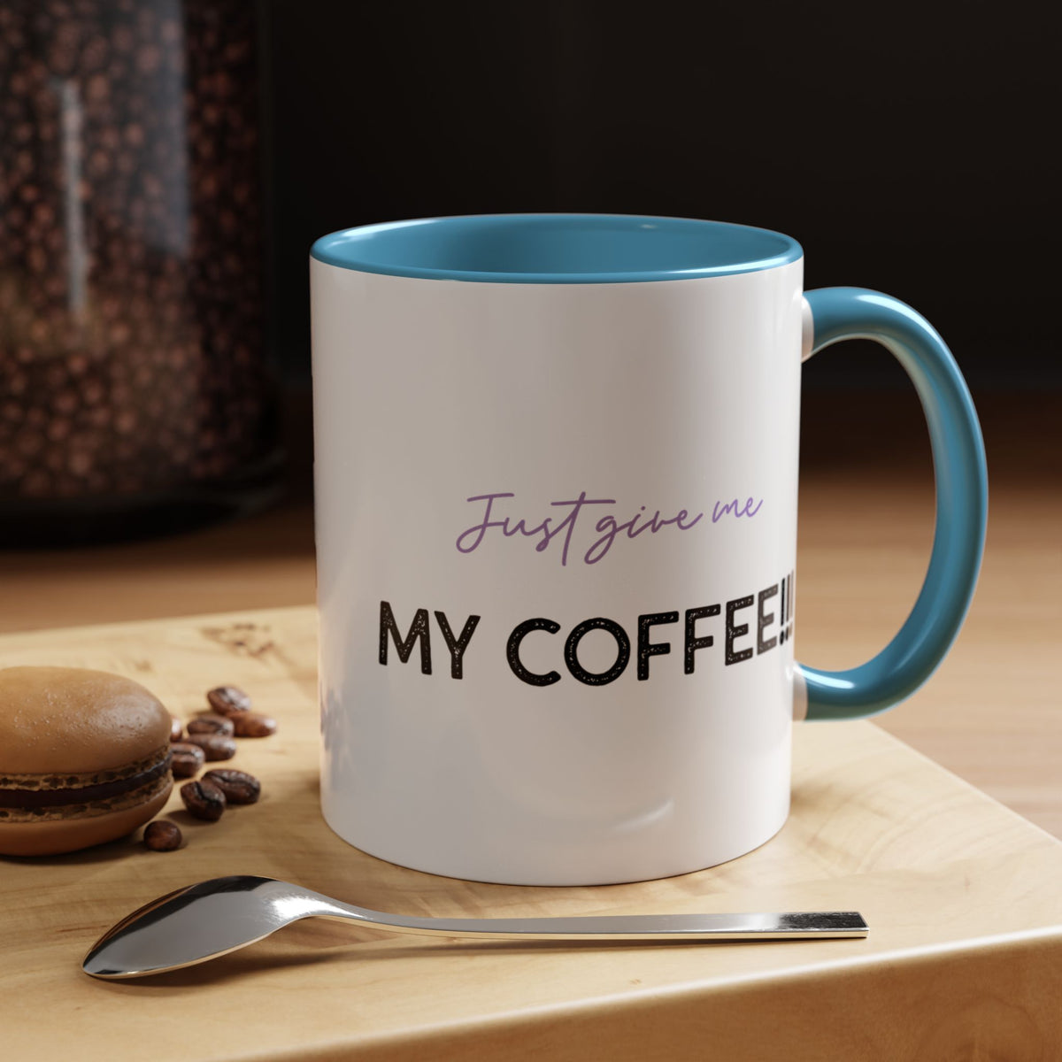 Just Give Me My Coffee!!! Accent Mug — Panda Coffee Lover Gift (11/15oz)