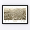 Vintage Map of Ann Arbor, Michigan 1880