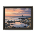 Framed Seaside Sunset Matte Canvas Print – Sailboat Coastal Wall Art