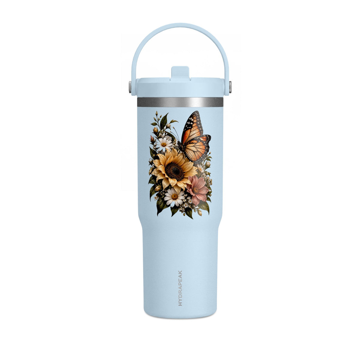 32oz Butterfly and Sunflower Floral Tumbler