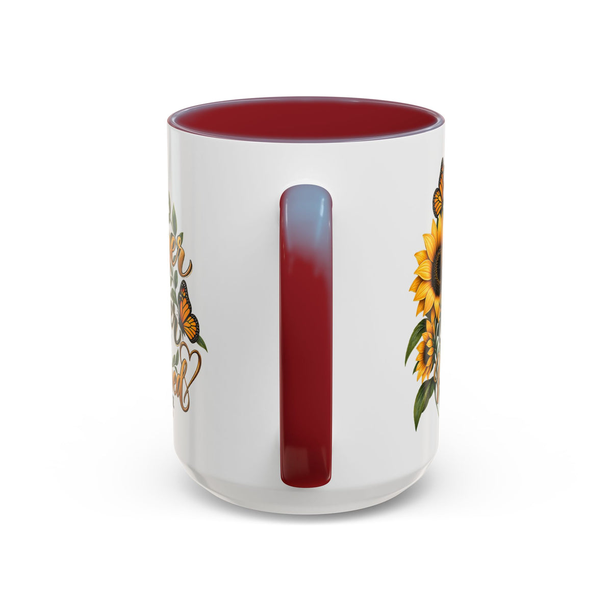 Inspirational Sunflower Coffee Mug — "You Are Stronger, Brighter, More Loved" Accent Mug
