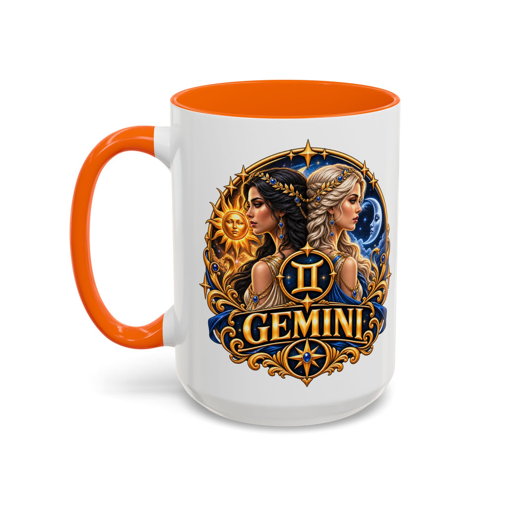 Gemini Zodiac Coffee Mug — Gemini Sign Astrology Accent Mug (11/15oz)