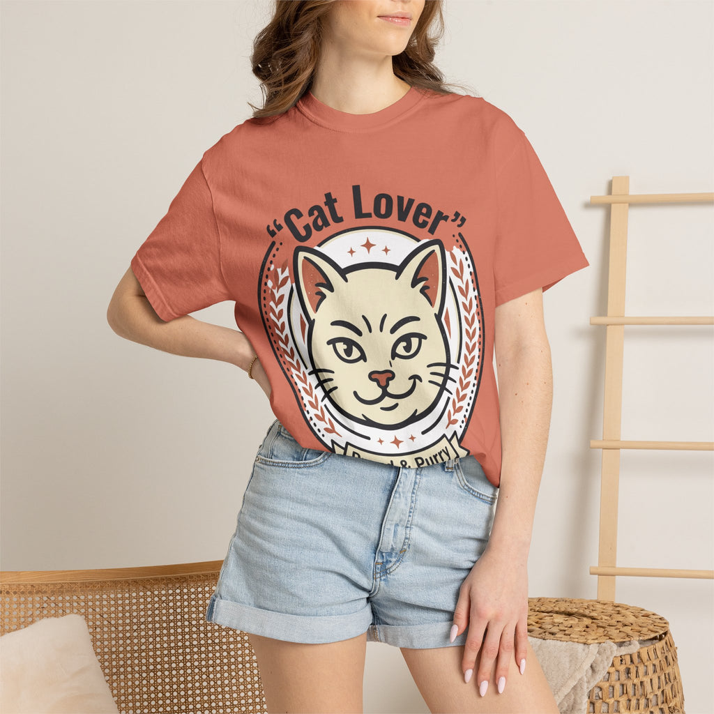 Cat Lover T-Shirt — "Proud & Purry" Retro Cat Graphic Tee