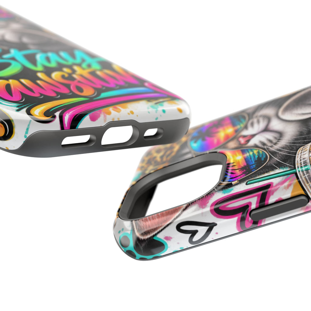 Phone Case — "Stay Pawsitive" Cat Impact-Resistant Case
