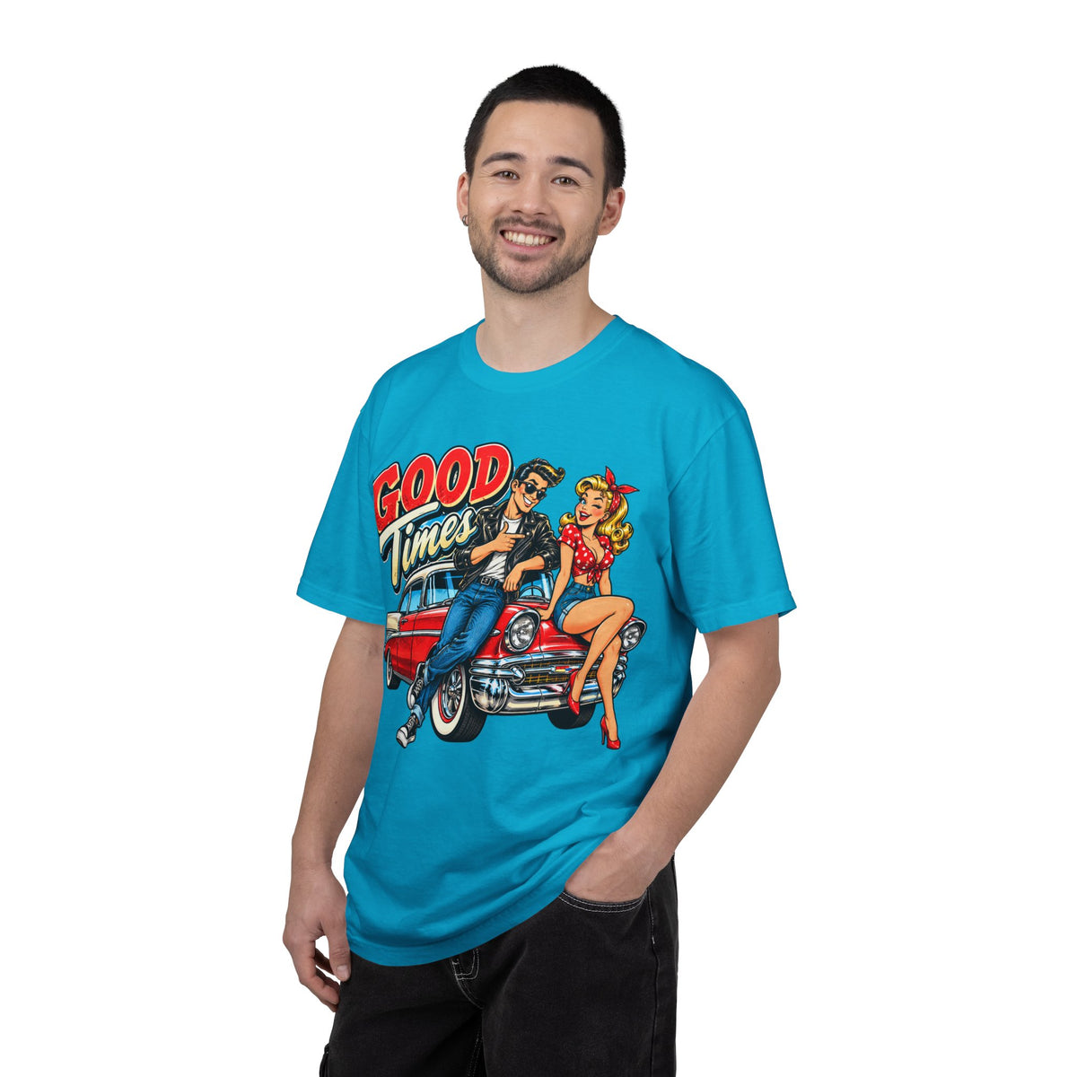 Good Times Retro Car Tee — Vintage 1950s Rockabilly Graphic T‑Shirt