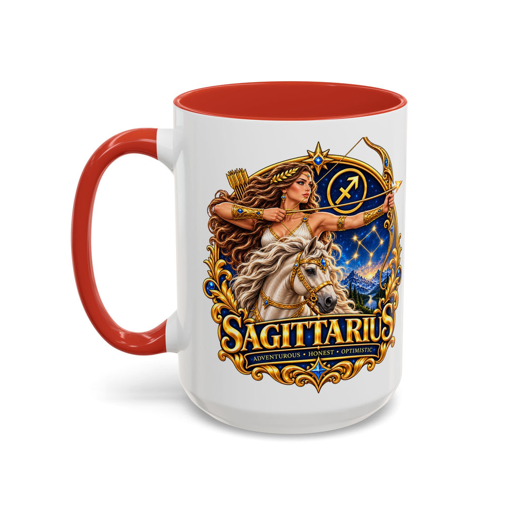 Sagittarius Accent Coffee Mug — Zodiac Archer Design (11/15oz)
