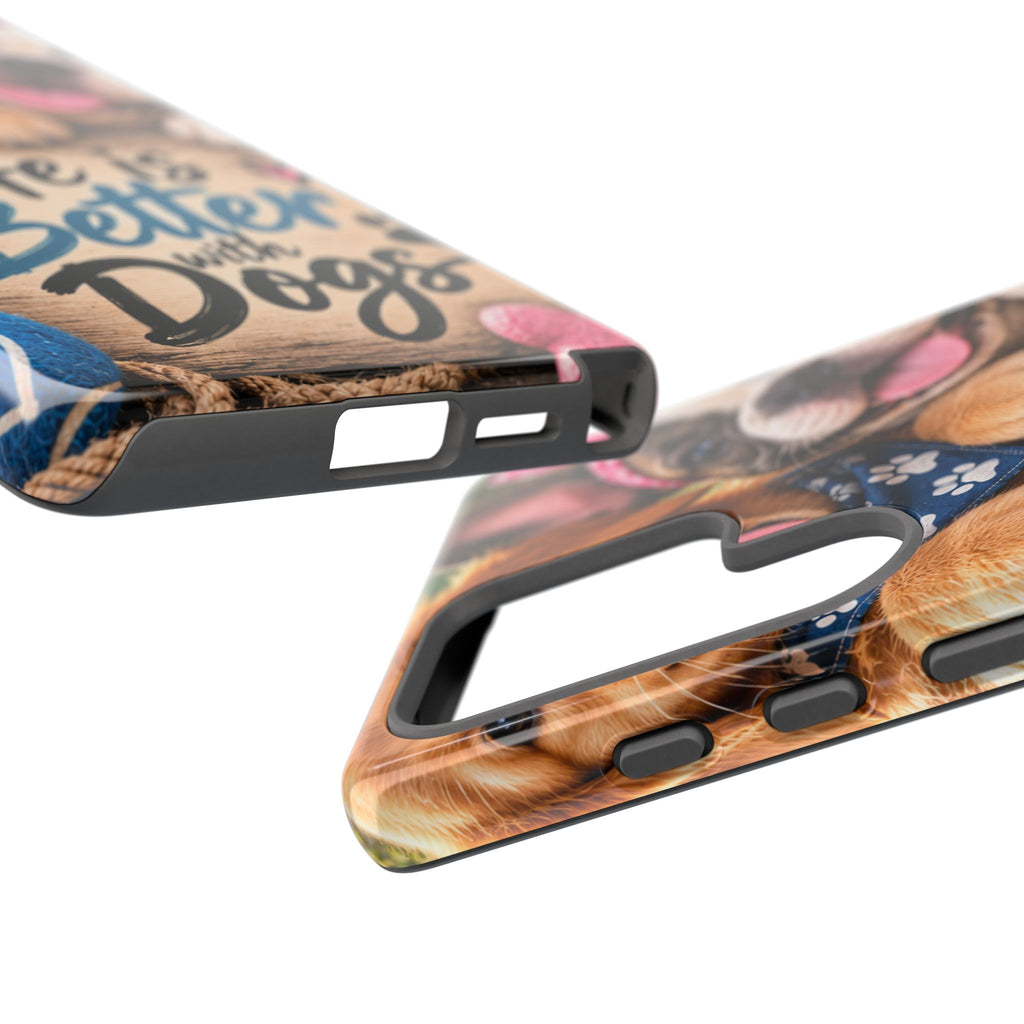 Phone Case — "Life Is Better with Dogs" Cute Pawprint Dog Lover Protective Case