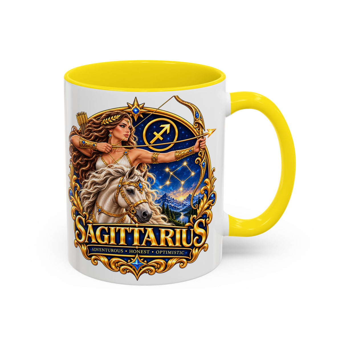 Sagittarius Accent Coffee Mug — Zodiac Archer Design (11/15oz)