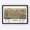 Vintage Map of Jackson, Michigan 1881