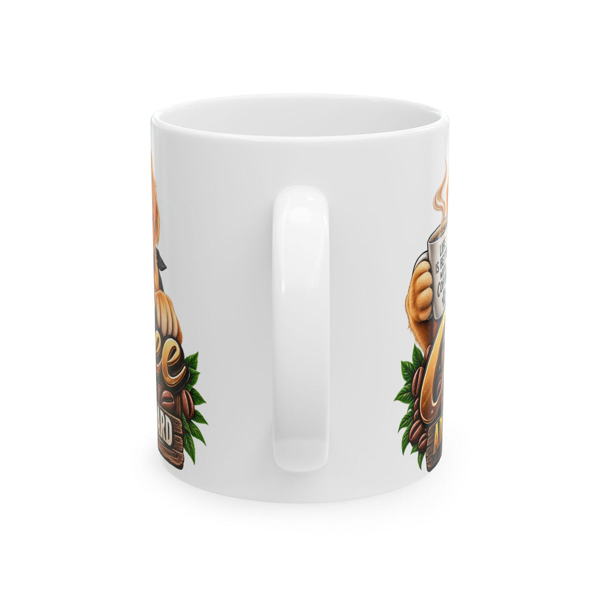 Coffee Dog Mug — "Life Is Better With Coffee" Funny Golden Retriever Coffee Cup, Cute Pet Lover Gift (11oz/15oz)