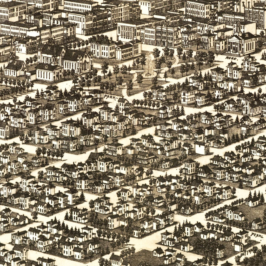 Vintage Map of Kalamazoo, Michigan 1883