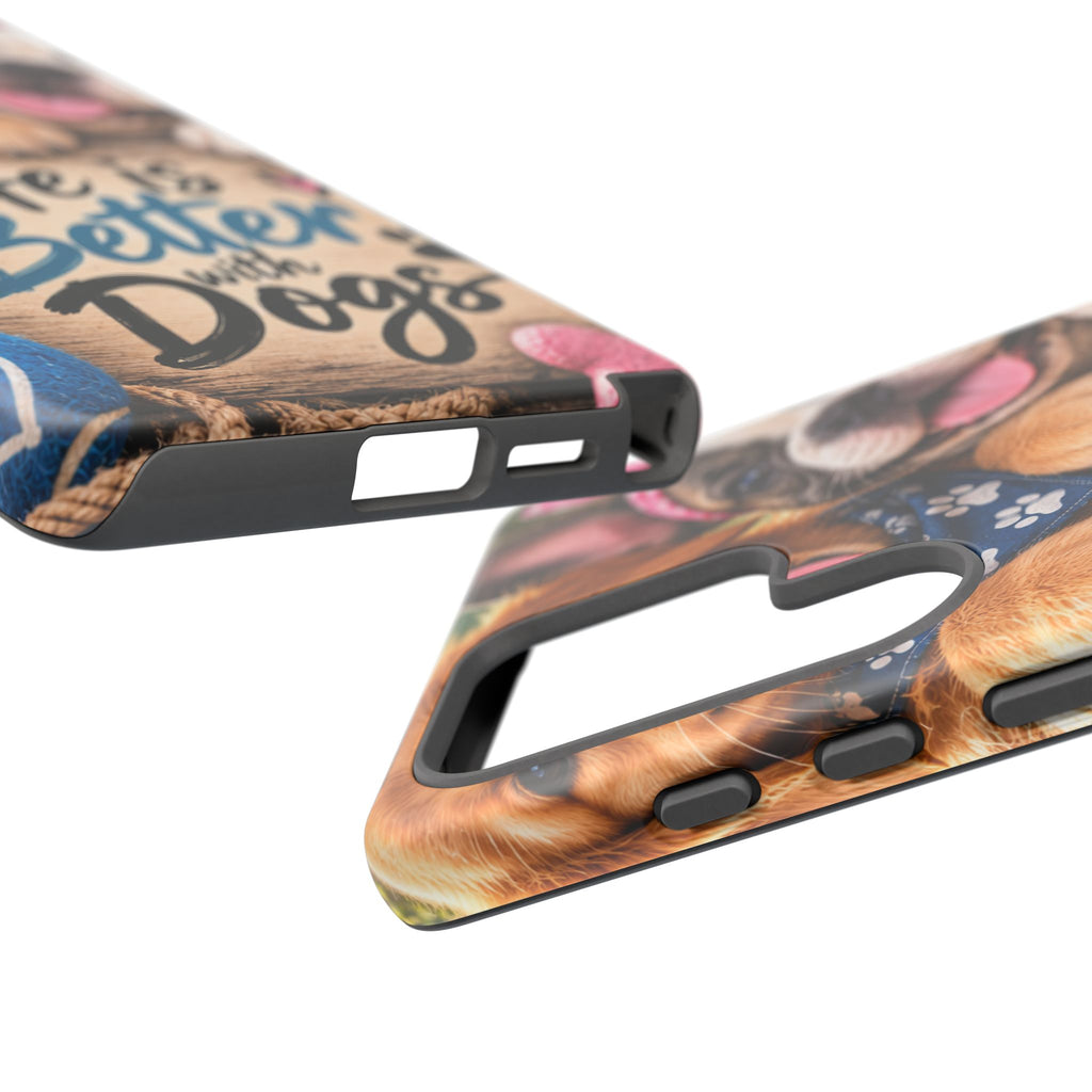 Phone Case — "Life Is Better with Dogs" Cute Pawprint Dog Lover Protective Case